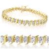 Image 1 : ACA CERTIFIED 8.0ctw DIAMOND TENNIS BRACELET 14KT GOLD