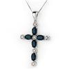 Image 1 : NECKLACE 3.15ctw ACA CERTIFIED DIAMOND & BLUE SAPPHIRE