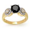 Image 1 : CERTIFIED 1.90 ctw WHITE & BLACK DIAMOND RING 14KT GOLD