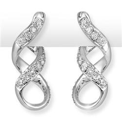 ACA CERTIFIED 0.33ctw DIAMOND LOOP EARRINGS WHITE GOLD