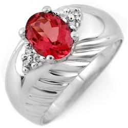 RING 1.15ctw ACA CERTIFIED DIAMOND & PINK TOURMALINE