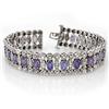 Image 1 : VINTAGE 17.50ctw CERTIFIED DIAMOND & TANZANITE BRACELET