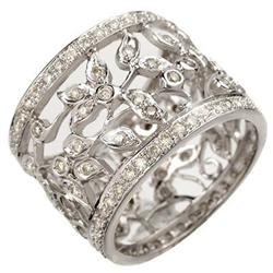 BRIDAL 1.0ctw ACA CERTIFIED DIAMOND RING 14K WHITE GOLD