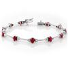 Image 1 : ACA CERTIFIED 2.30ct DIAMOND & RUBY BRACELET WHITE GOLD