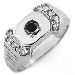 MEN'S RING 0.58ctw ACA CERTIFIED WHITE & BLACK DIAMOND