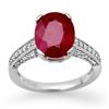 Image 1 : CERTIFIED 2.80 ctw DIAMOND & RUBY RING 14KT WHITE GOLD