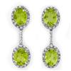 Image 1 : ACA CERTIFIED 8.10ctw DIAMOND & PERIDOT EARRINGS GOLD