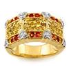 Image 1 : RING 1.75ctw CERTIFIED DIAMOND & RED, YELLOW SAPPHIRE