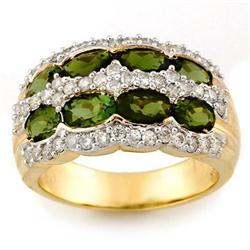 RING 3.00ctw ACA CERTIFIED DIAMOND & GREEN TOURMALINE