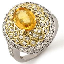 FAMOUS DESIGN 3.55ctw DIAMOND & YELLOW SAPPHIRE 14K