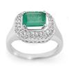 Image 1 : FAMOUS 1.90ct CERTIFIED DIAMOND & EMERALD RING 14K GOLD