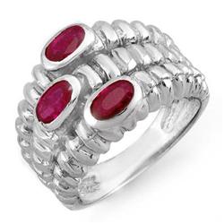 FINE 1.25ctw ACA CERTIFIED RUBY LADIES RING WHITE GOLD