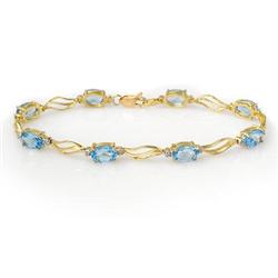 ACA CERTIFIED 8.02ct DIAMOND & BLUE TOPAZ BRACELET GOLD