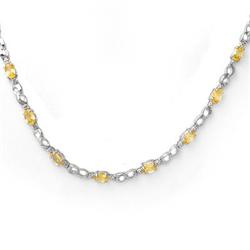 NECKLACE 9.02ctw CERTIFIED DIAMOND & YELLOW SAPPHIRE