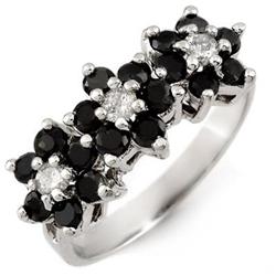 FINE 1.25ct ACA CERTIFIED WHITE & BLACK DIAMOND RING