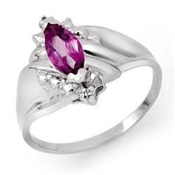 ACA CERTIFIED .52ctw DIAMOND & AMETHYST RING WHITE GOLD