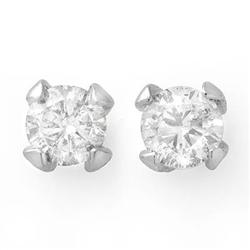 ACA CERTIFIED 1.0ctw DIAMOND STUD EARRINGS 14KT W GOLD