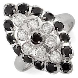 FINE 2.0ctw ACA CERTIFIED WHITE & BLACK DIAMOND RING