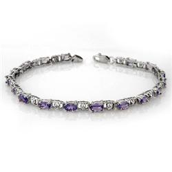 FINE 4.02ctw ACA CERTIFIED DIAMOND & TANZANITE BRACELET