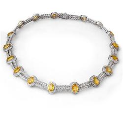 NECKLACE 34.50ctw CERTIFIED DIAMOND & YELLOW SAPPHIRE