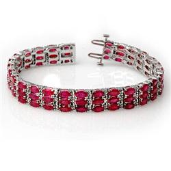 30.26ctw ACA CERTIFIED DIAMOND & RUBY BRACELET 14K GOLD