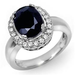 FINE 4.65ctw ACA CERTIFIED DIAMOND & SAPPHIRE RING GOLD