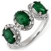 Image 1 : ACA CERTIFIED 2.58ctw DIAMOND & EMERALD RING WHITE GOLD