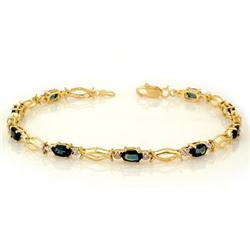 FINE 3.25ctw ACA CERTIFIED BLUE SAPPHIRE BRACELET GOLD