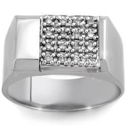 ACA CERTIFIED 0.50 ctw DIAMOND MEN'S RING WHITE GOLD