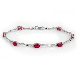 FINE 5.02ctw ACA CERTIFIED DIAMOND & RUBY BRACELET