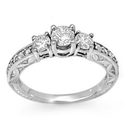 ACA CERTIFIED .95ct DIAMOND ANNIVERSARY RING WHITE GOLD