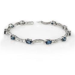 BRACELET 4.25ctw CERTIFIED DIAMOND & BLUE SAPPHIRE