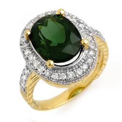 RING 6.05ctw ACA CERTIFIED DIAMOND & GREEN TOURMALINE