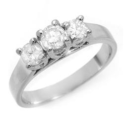 THREE-STONE 0.50ct ACA CERTIFIED DIAMOND RING 14KT GOLD