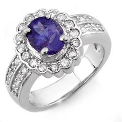 ACA CERTIFIED 2.60ct DIAMOND & TANZANITE RING 14K GOLD