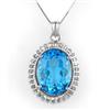 Image 1 : ACA CERTIFIED 18.00ctw BLUE TOPAZ NECKLACE WHITE GOLD