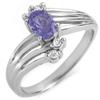 Image 1 : CERTIFIED 0.70ctw DIAMOND & TANZANITE RING WHITE GOLD