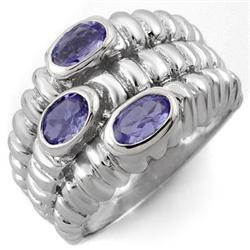 FINE 1.25ctw ACA CERTIFIED TANZANITE RING IN WHITE GOLD