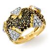 Image 1 : ACA CERTIFIED 4.0ct WHITE & BLACK DIAMOND RING 14K GOLD