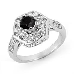 CERTIFIED 1.15ctw WHITE & BLACK DIAMOND RING 14KT GOLD