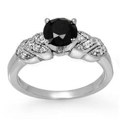 CERTIFIED 1.75ctw WHITE & BLACK DIAMOND RING 14KT GOLD