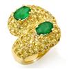 Image 1 : FINE 5.50ctw CERTIFIED EMERALD & YELLOW SAPPHIRE RING