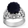 Image 1 : ACA CERTIFIED 12.0ctw BLUE SAPPHIRE MEN'S RING