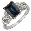 Image 1 : FINE 3.25ctw ACA CERTIFIED DIAMOND & BLUE SAPPHIRE RING