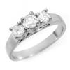 Image 1 : THREE-STONE 1.0ctw ACA CERTIFIED DIAMOND RING 14KT GOLD