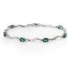 Image 1 : ACA CERTIFIED 3.02ctw DIAMOND & EMERALD TENNIS BRACELET