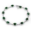 Image 1 : ACA CERTIFIED 10.40ct DIAMOND & EMERALD TENNIS BRACELET