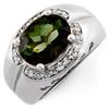 Image 1 : RING 3.58ctw ACA CERTIFIED DIAMOND & GREEN TOURMALINE