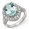 Image 1 : FAMOUS! 4.5ctw CERTIFIED DIAMOND & AQUAMARINE RING GOLD