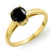 Image 1 : ACA CERTIFIED 1.0ct BLACK DIAMOND RING 14KT YELLOW GOLD